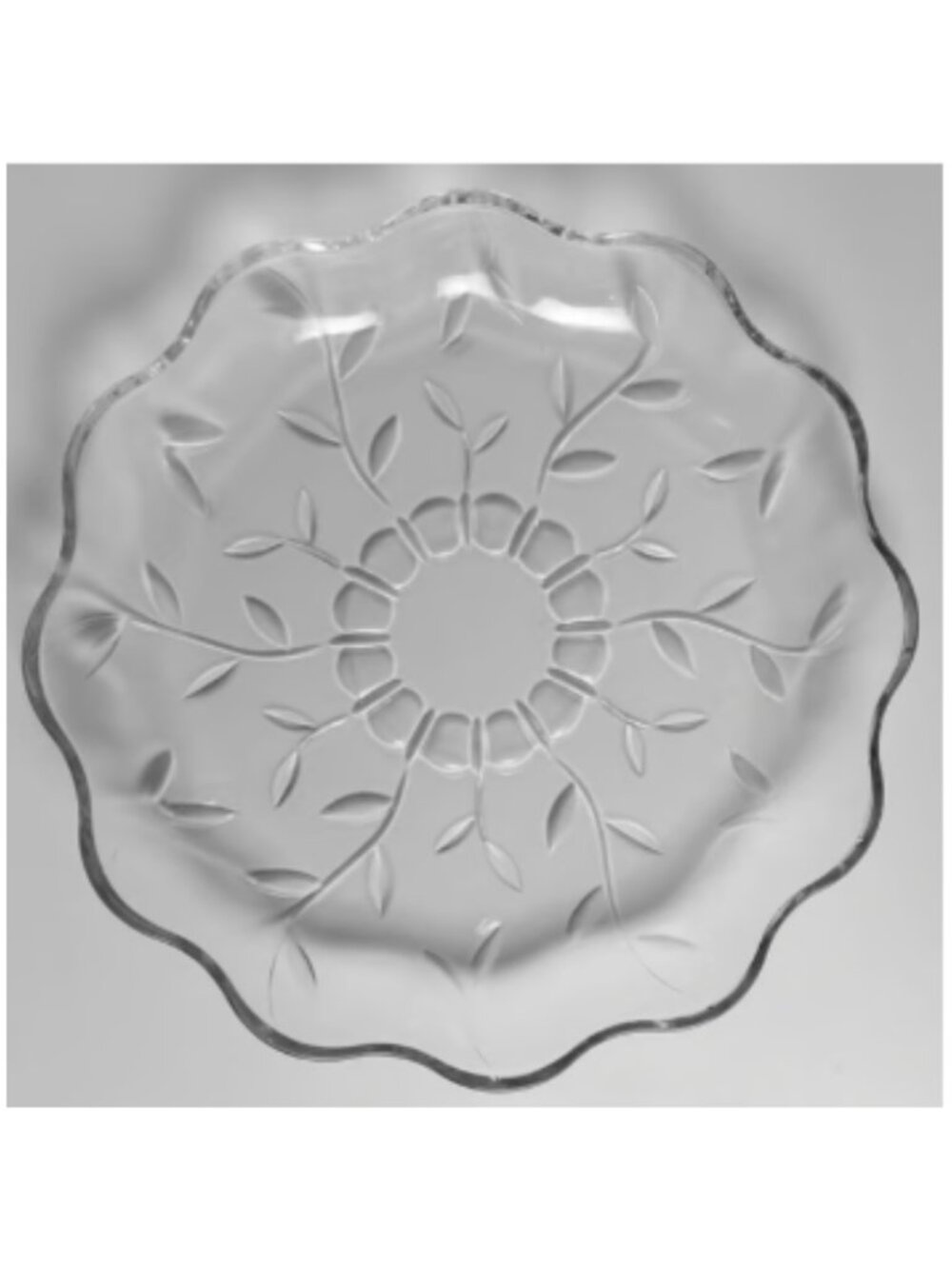 Vintage Mikasa Autumn Vine 14" Crystal Round Scalloped Platter
